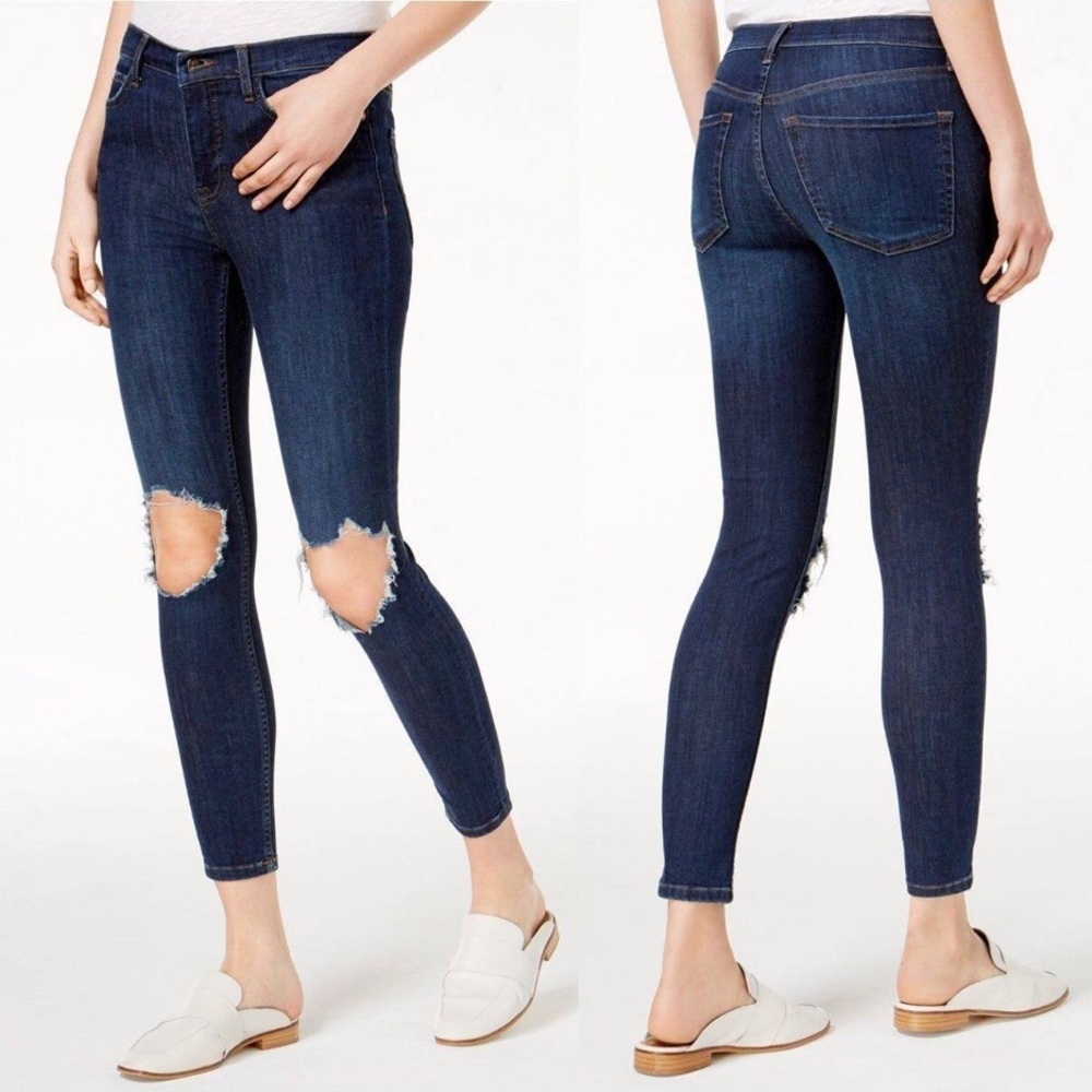 Free people busted knee distressed jeans